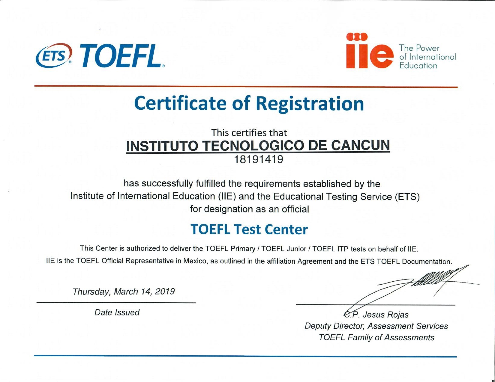 ITCancún ya es oficialmente CENTRO EVALUADOR AUTORIZADO TOEFL